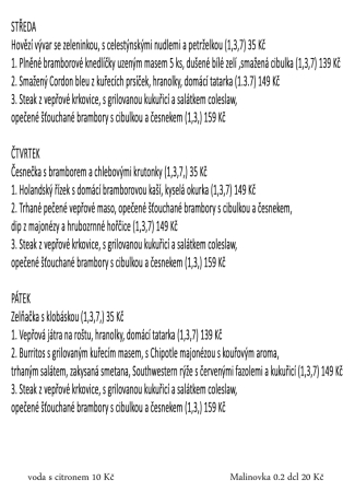 polední MENU   9.6. - 13.6.